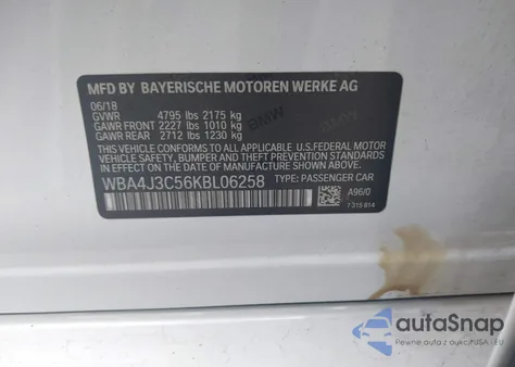 2019 BMW 430I Gran Coupe xDrive from USA, damaged, VIN WBA4J3C56KBL06258